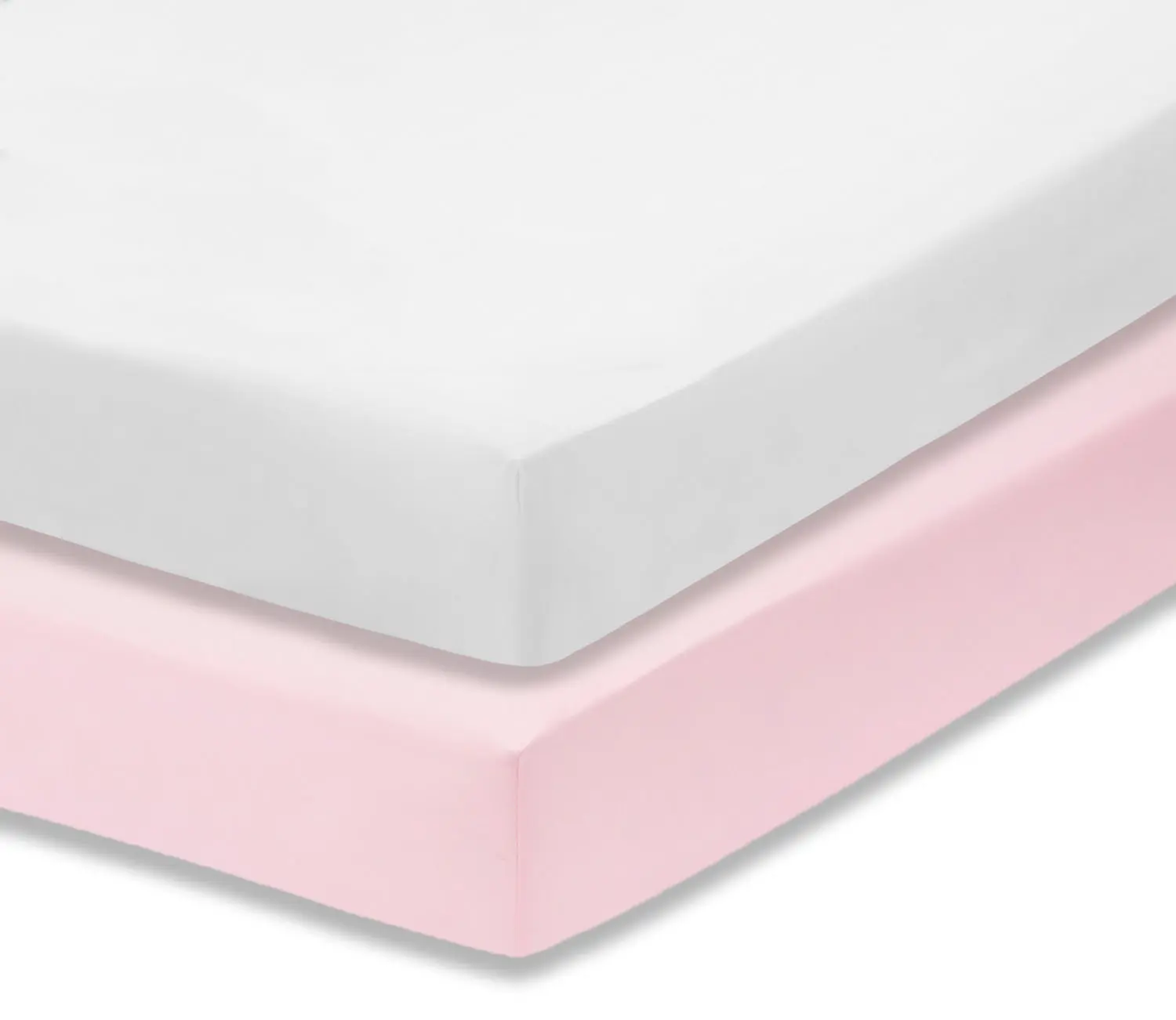 Everyday Kids 2 Pack Fitted Crib Sheet, 100% Soft Breathable Microfiber its Standard Size Crib Mattress 28in x 52in-Pink/White