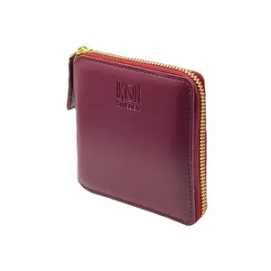 Kivik | Apple Leather Small Zip Wallet - Wine Red