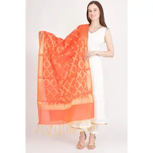 Saanvi Orange & Gold Dupatta