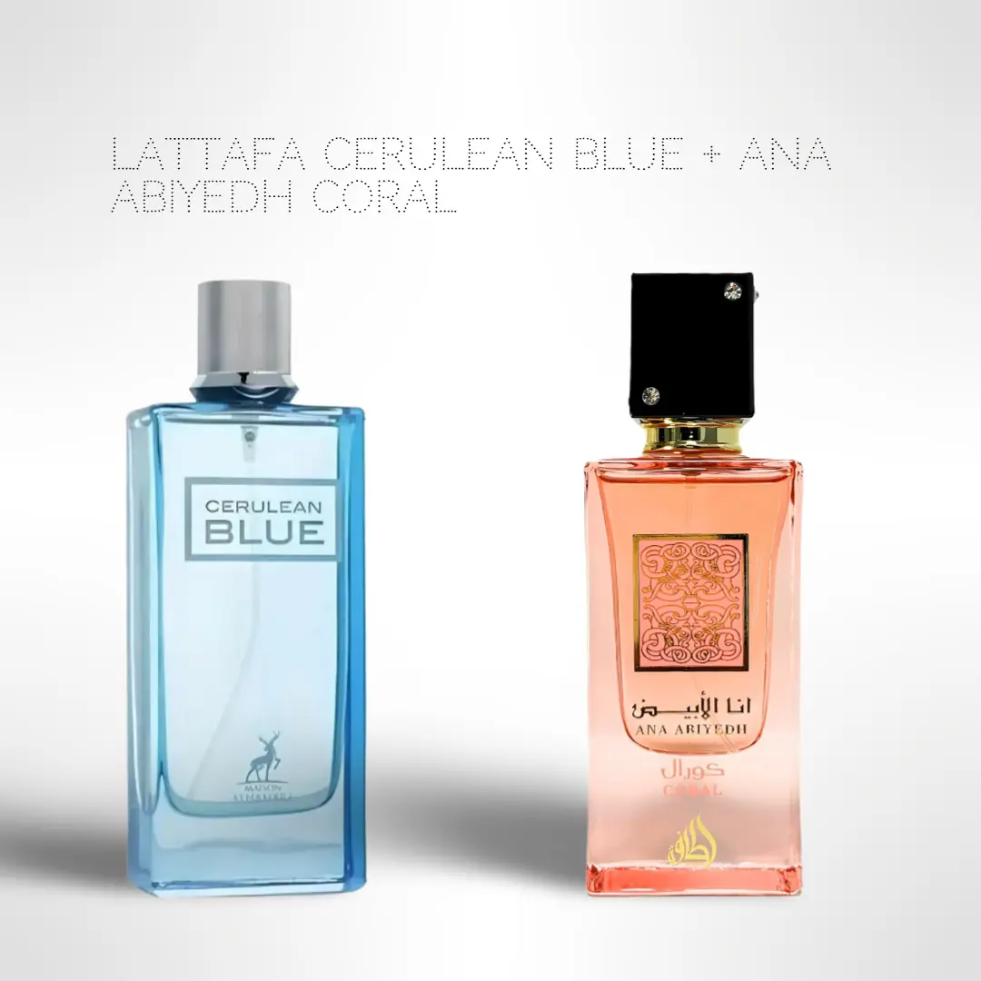 Maison Alhambra Cerulean Blue + Lattafa Ana Abiyedh Coral – 2-Piece Perfume Gift Set (Unisex) Elegant & Refreshing Fragrances for Every Occasion