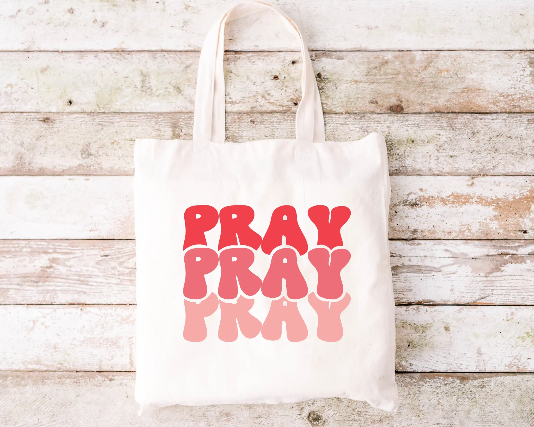 Pray Pray Pray Religious Canvas Tote Bag