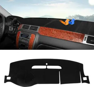 KUST Dashboard Cover Mat for 2007-2014 Chevrolet Tahoe Suburban/GMC Yukon XL&2007-2013 Chevy Avalanche Silverado 1500 2500 3500 LTZ/GMC Sierra SLT Denali Accessories Upgrade Velvet Dash Cover