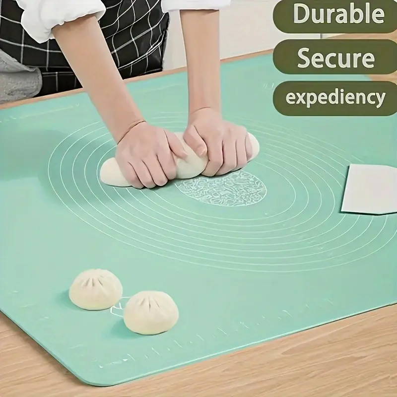 High-Temperature Resistant Silicone Dough Kneading Pad, Large Non-Stick Heat Insulation Cutting Rolling Board, Rolling Pin for Baking & Kitchen Use Baking Accessories Baking Tools Baking Utensils