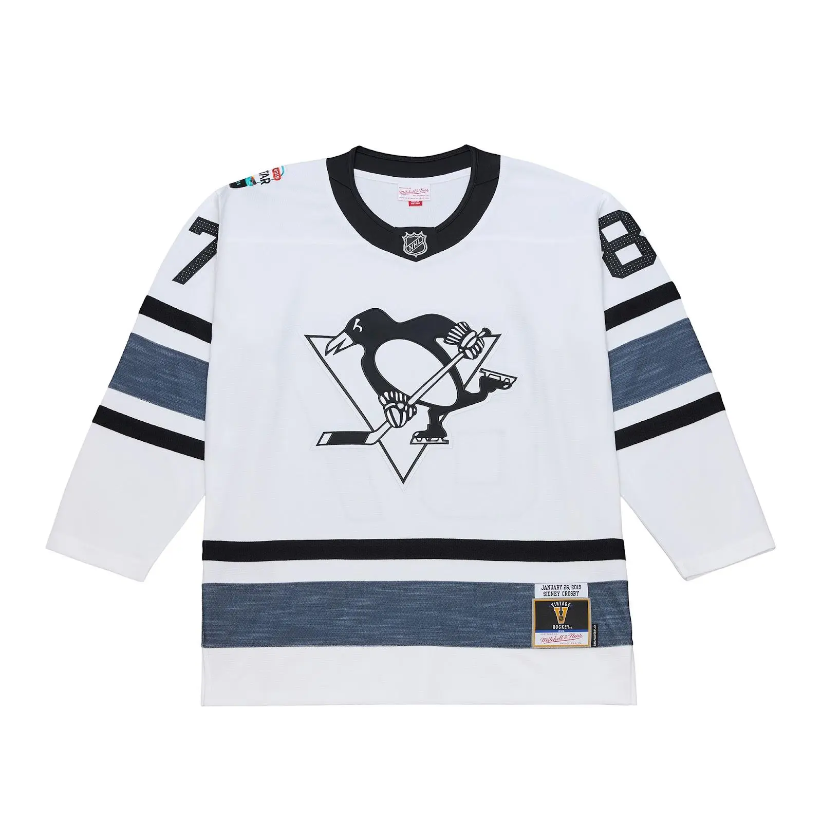 Mitchell & Ness Sidney Crosby 2019 NHL All-Star Game White Power Play Throwback Hockey Jersey, Sports Fan Gear Top
