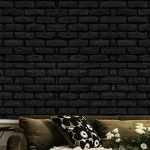 Stone Brick Pattern Self-adhesive Wallpaper, 1 Roll Waterproof Removable Wallpaper, Furniture Refurbishment Wallpaper, Aesthetic Wallpaper, Decorative Wallpaper