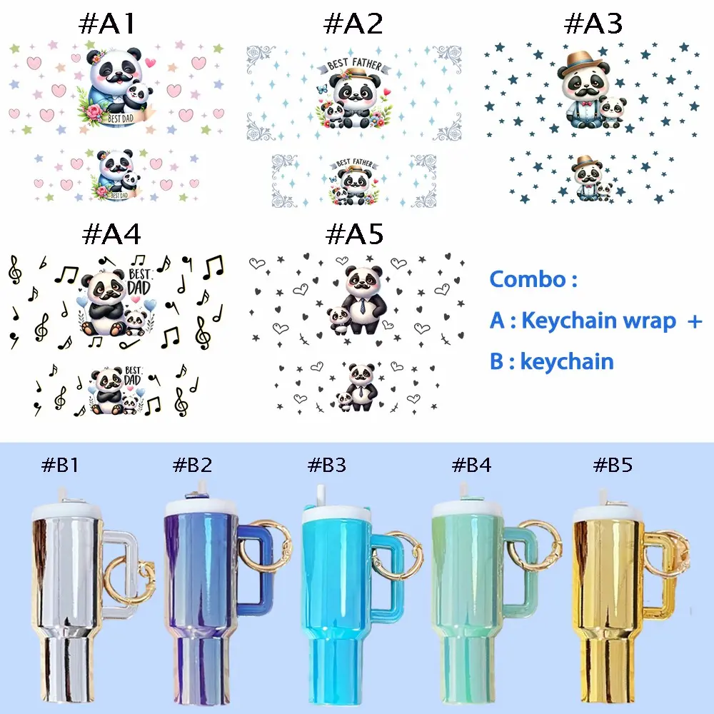 10-In-1 Panda DIY Craft Kit, Includes 5 Glow Mini Keychains & 5 UV DTF Stickers, Perfect Gift for Holidays & Parties, Crafting Kit