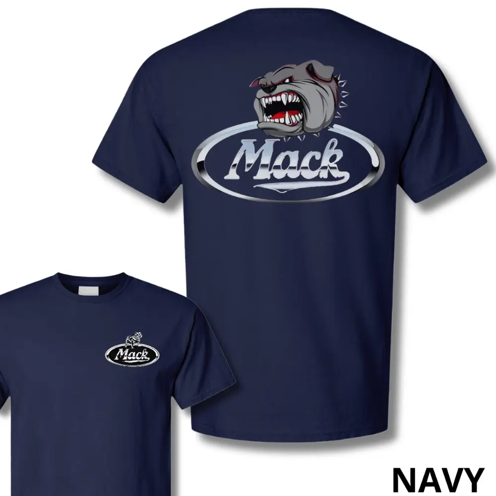 Mack Trucks Bulldog Logo T-Shirt, Vintage Chrome Graphic Tee, Soft Cotton Blend Shirt, Trucker Lifestyle Apparel for Men & Women, Heavy Duty Gift Idea