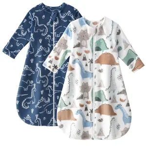 Yoofoss Baby Sleep Sack 0-24 Months, Long Sleeve Sleep Sack 1.5 Tog, Fleece Baby Wearable Blanket with 2-Way Zipper, Soft Warm