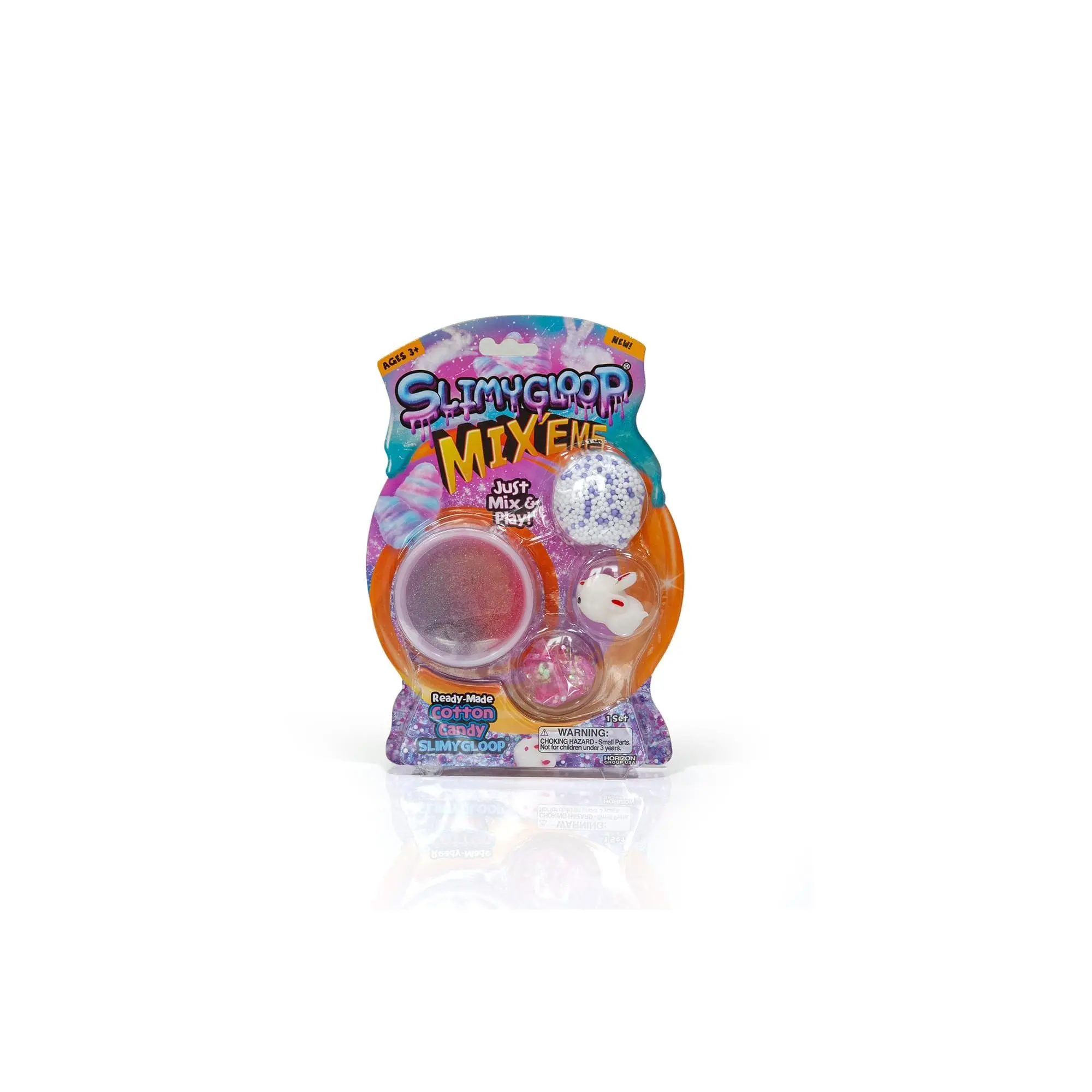 Slimygloop Mix'Ems DIY Slime Kit for Kids - Cotton Candy Glitter Slime with Squishies