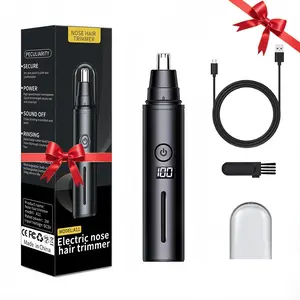 Unisex Ear Nose Hair Trimmer with Detachable Head, USB Rechargeable, Cordless Trimmer, Strong Motor, Washable Blades, Lightweight, Portable Grooming Tool, Facial Hair Trimmer, Portable Wireless Trimmer, High Quality Trimmer