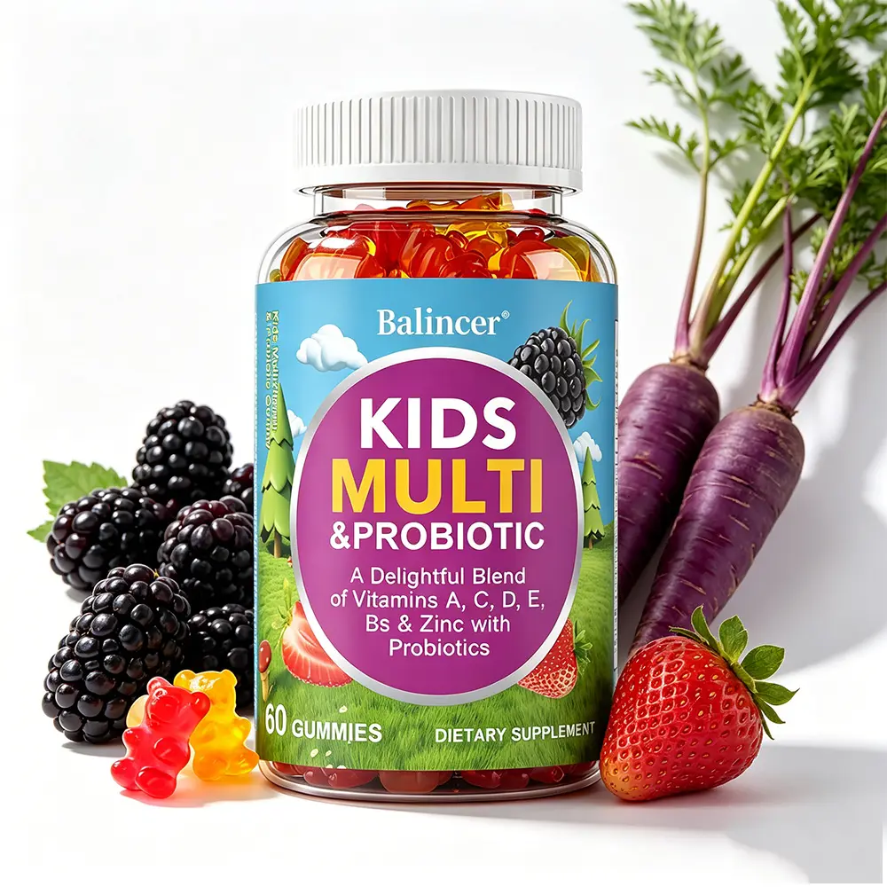 Balincer Kids Multivitamin & Probiotic Gummies - Daily Immune, Digestive & Gut Health Support, Allergen Free Berry Flavor, 60 Count