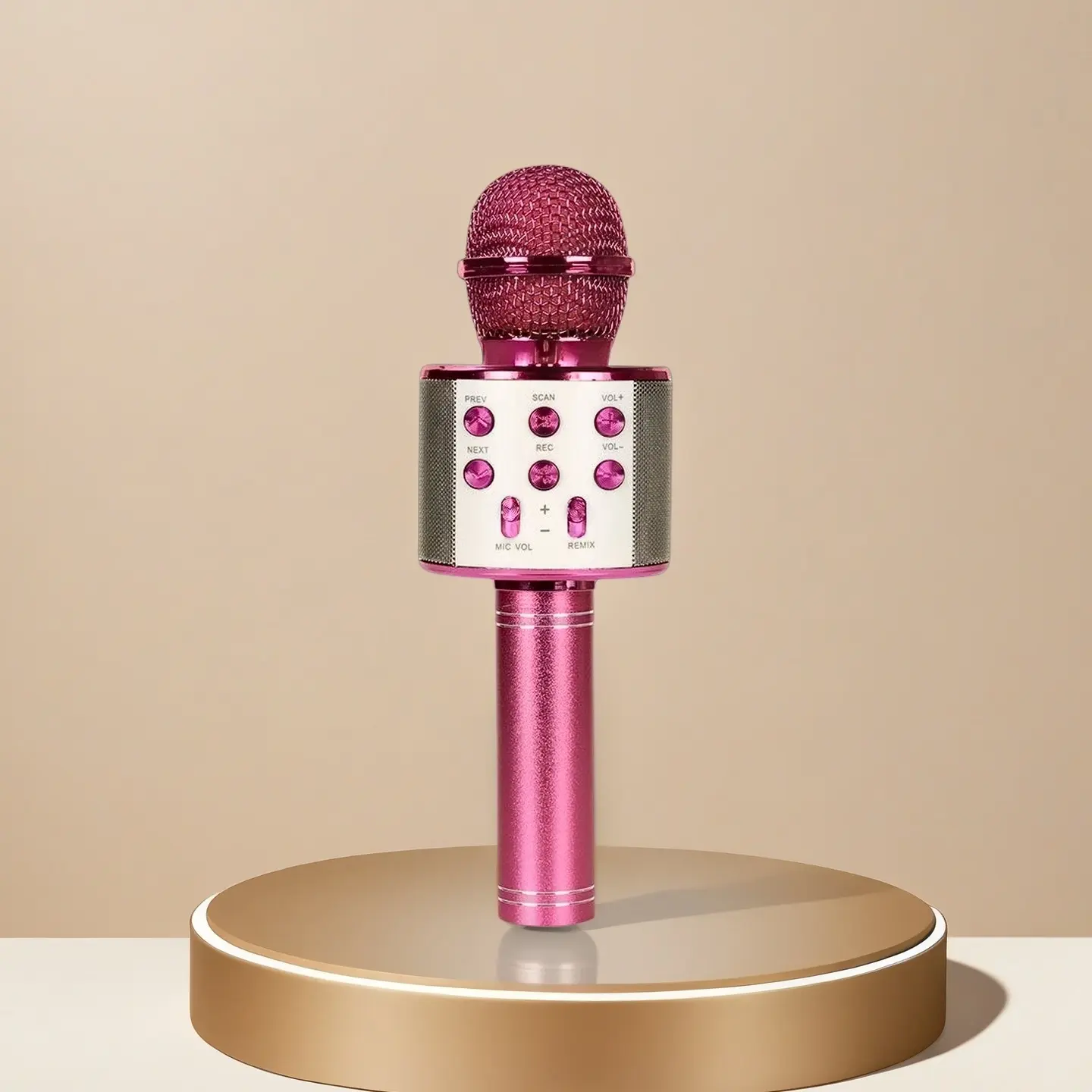 Wireless Bluetooth Karaoke Microphone - 4-in-1 Portable Handheld Mic with Speaker, TF Card, Micro USB, AUX Cable Support, Rechargeable Battery, Manual, Ideal for Unisex Adults, Birthday, Travel Gifts, Home KTV, Compatible with iPad, Tablet, Android Phone