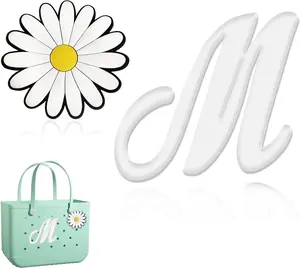 Hroatpk 2pcs Charms for Bogg Bag, Letter Charms Decorative Alphabet Lettering Accessories Insert Compatible With Beach Bag, Rubber Tote