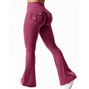 Women's High-Waist Fitness Leggings  Equipment Butt-Lifting flare  Waist Bootcut control lift soot d fabric fashion yoga pants for women workout flare legging cargo gy yoga snatching leggings black yoga pants gym clothes  women's workout sets