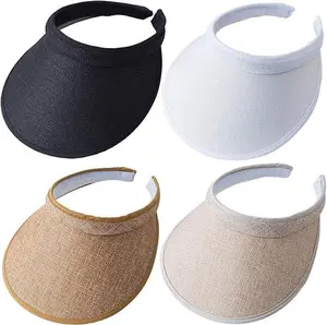 4-Pack Women's Wide Brim Sun Visor Hats – UPF 50+ UV Protection Golf Visors with Secure Clip, Breathable Summer Outdoor Hat for Tennis, Running, Beach
