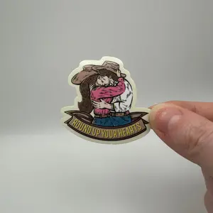 Round up your hearts sticker | done and dusted sticker | book sticker | western sticker