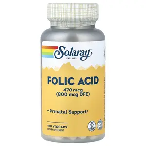 Solaray Folic Acid, 470 mcg (800 mcg DFE), 100 VegCaps