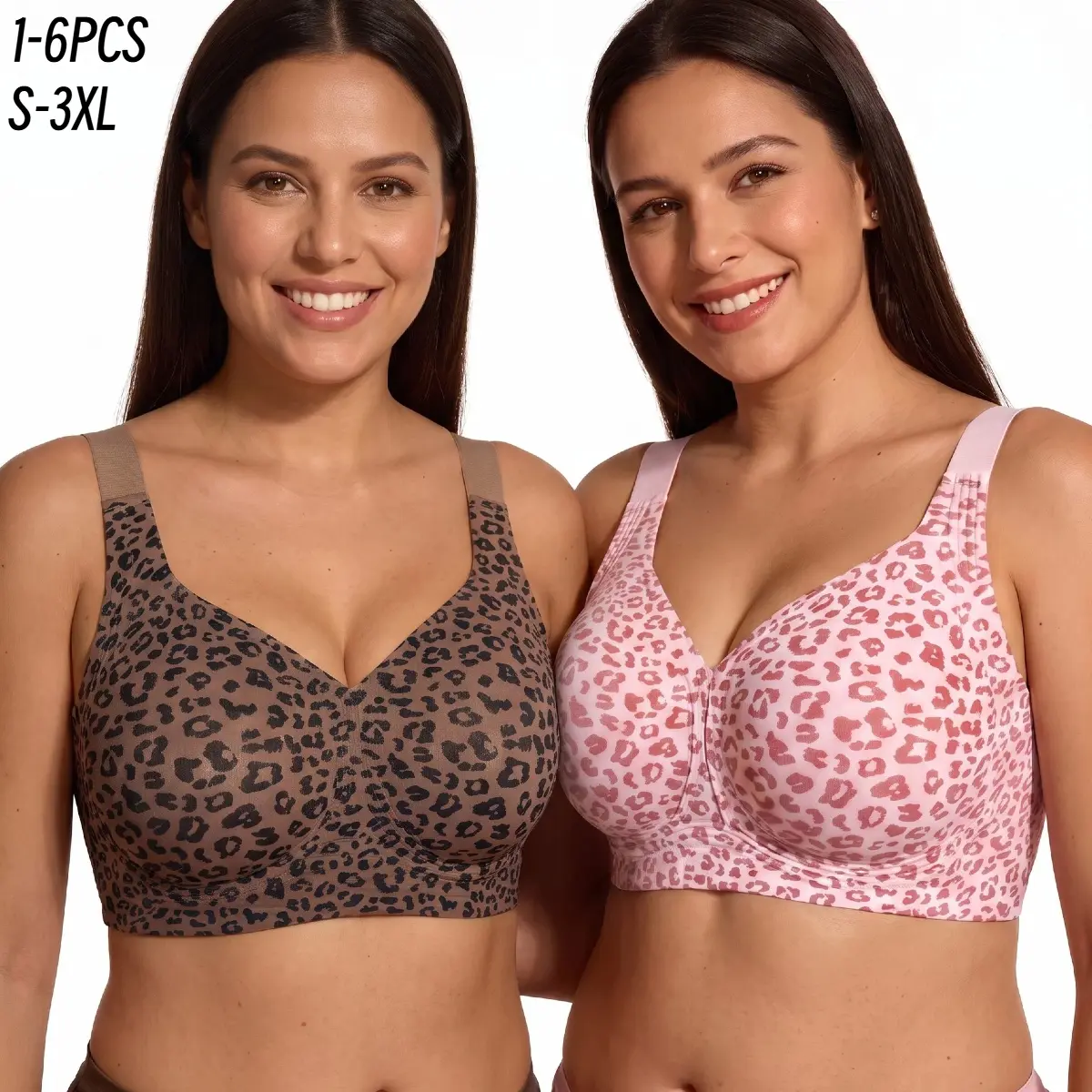 1/2/3/4/5/6PCS Women Jelly Bras Wirefree Full Coverage No Underwire Everyday Bras Comfortable Wireless Padded Tshirt Bra