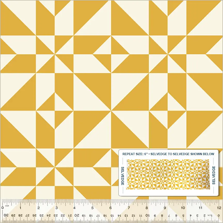 Fabric Windham Yellow Windham Star Perfect Points by the Quarter Yard 54230-7