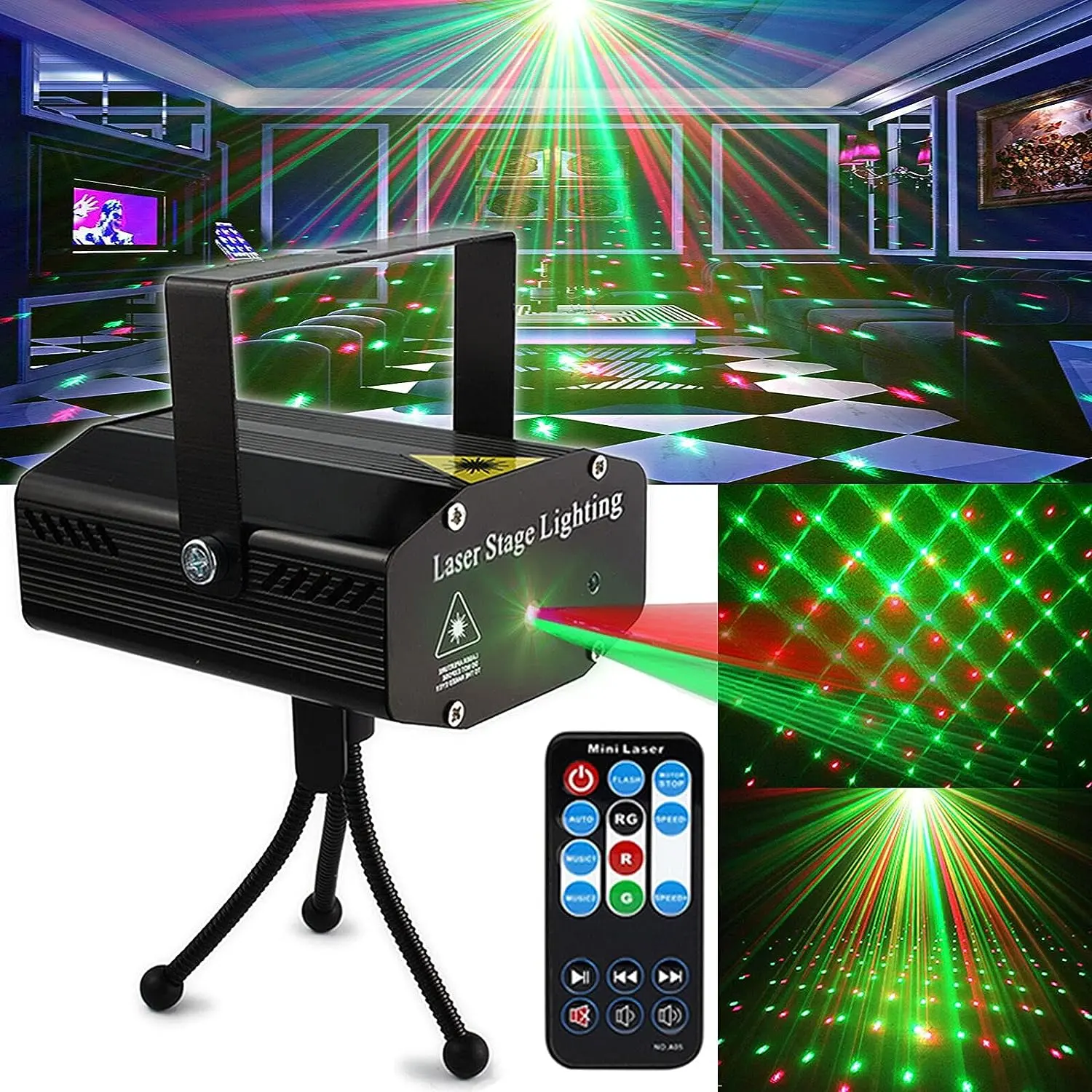 USB Powered Party Light, RGB Color Changing LED Stage Light with Remote Control, Adjustable RGB Lighting, Sound Control Strobe Light for Party Home Show Bar Club Birthday KTV DJ Bar Karaoke, Immersive Party Experience, Club Night, RGB LED Lights