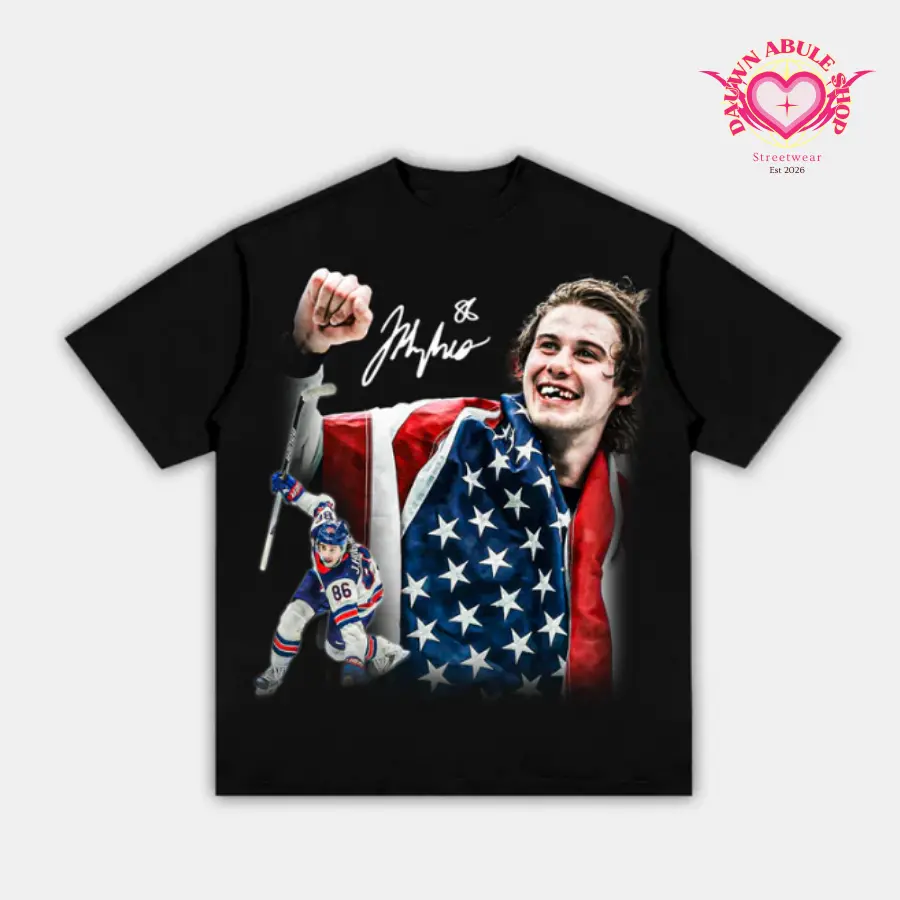 [Ssummer outfits]JACK HUGHES "GOLDEN GOAL" Youth and Adult TEE, Team USA T-Shirt, Winter Olympics Shirt, Crew Neck Shirt, Graphic Tees, Vintage Y2K, Streetwear, Gift For Fan