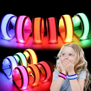 L-HDW138 6PCS Glow in the Dark Wristbands, Multicolor Light Up Bracelets LED Wristbands for Kids Night Events Party Supplies Lightweight Set
