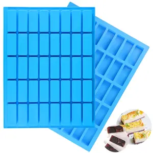 40 Cavity Rectangle Chocolate Bar, Medium Narrow Caramel Candy Molds, Protein Bars mold, Ice Cube Tray Molds for Chocolate Truffles, Ganache, Jelly, Pudding, Soap Mould, Silicone Molds