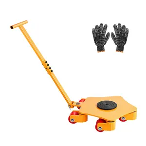 【Summervibes】VEVOR Machine Skate, 8800 lbs Machinery Moving Skate, Machinery Mover Skate with 360° Rotation Cap and PU Swivel Rollers, Heavy Duty Industrial Machinery Mover with Handle for Warehouse, Workshop
