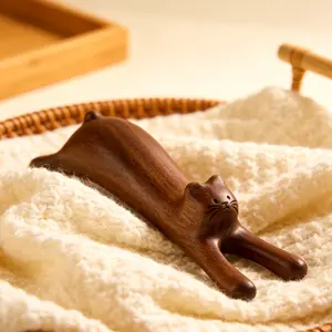 Cute Wooden Cat Scalp Massager & Gua Sha Tool Portable Neck & Head Acupressure Stress Relief Tool for Women Purr-fect Self-Care Gift for Cat Lovers Stress Relief  Funny gifts for adults Free express