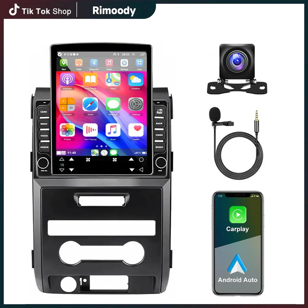 RIMOODY Android 15 Car Stereo Upgrade Car Screen for Ford F150 2009-2012 - 2+64G, 9.7" Size, Wireless CarPlay, Android Auto, GPS Navigation, Bluetooth, SWC, Backup Camera, Father's Day Gift, Car Display Screen, Car Monitor