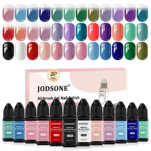 JODSONE 20-Color Airbrush Gel Nail Polish Kit - No Dilution, Easy Nail Gradients & DIY Patterns, Ideal Christmas Gift for Nail Art Girls