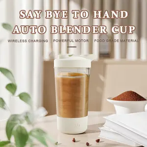 IPX4 Waterproof Rechargeable Shatterproof Electric Self-Stirring Cup - Mini Blender for Milk, Cocoa, Coffee, Ideal Holiday Gift for Kitchen Use