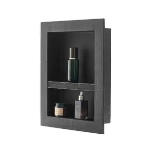 VEVOR Shower Niche, 16x 24 inch+ 16x 24 inch Recessed Wall Niche with Movable Shelf, 4 inch Thick Modern SoapShampoo Storage Organizer, Square Corners, Sealed Waterproof, Black for Bathroom ShowerVEVOR Super Brand Day