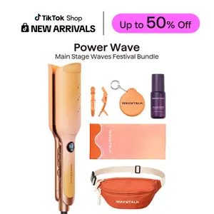 Wavytalk Power Wave Main Stage Waves  Festival Bundle, Curling Iron Hair Crimper Waver, Ventilation Design for Less Damage, Ionic Reduces Frizz, Effortless-Waver, Festival-ready merch