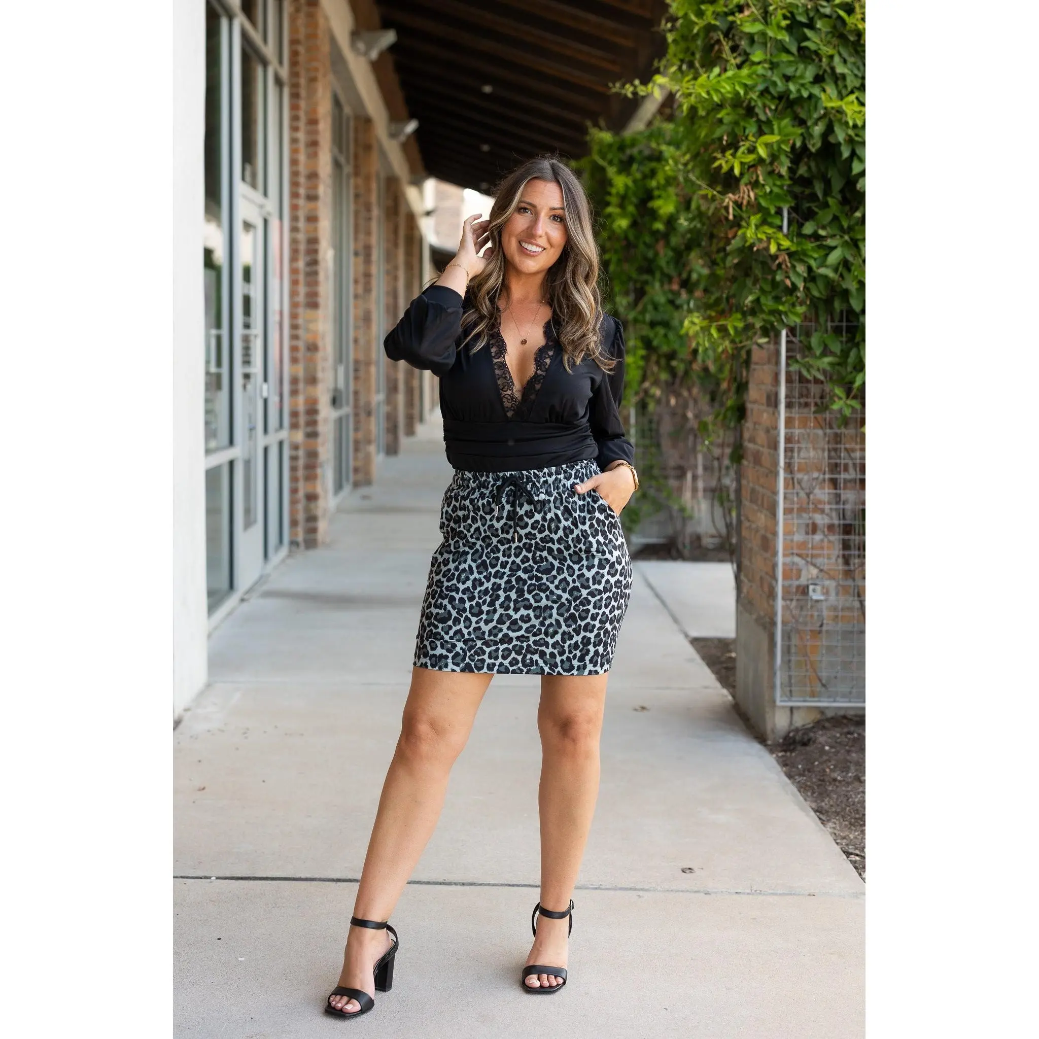 Stella -  Snow Leopard Jogger Skirt