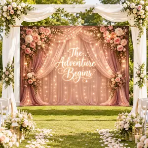 Wedding Backdrop Tapestry, Romantic Mr and Mrs Floral Wall Hanging for Reception Ceremony, Bridal Shower Photo Booth Decor, Engagement Party Banner