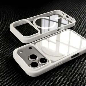 Phone Case – Premium Transparent Magnetic Wireless Charging Case, Compatible with iPhone 17 Pro Max/17/16/15/14/13/12/11 Pro Max Plus Mini/17 Air/17 Pro; Features Flexible Edges and a Sturdy Protective Back Panel with Shock-Absorption Capabilities.