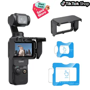 Omoton Foldable Screen Sunshade Case For DJI Osmo Pocket 3, Bundle set with Anti-Glare Screen Protector & Sun Hood for Outdoor Shooting Accessories