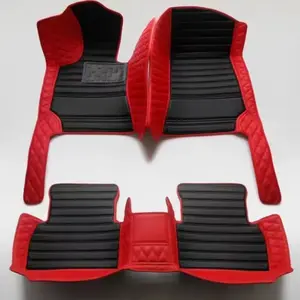 Custom Artificial Leather Car Floor Mat For Peugeot 2008 2020~2023 Left/Right -hand Drive Auto Interior Accessories Front And Rear Row Fashion Styling Carpet Waterproof Design Full Coverage Automotive Floor Mats