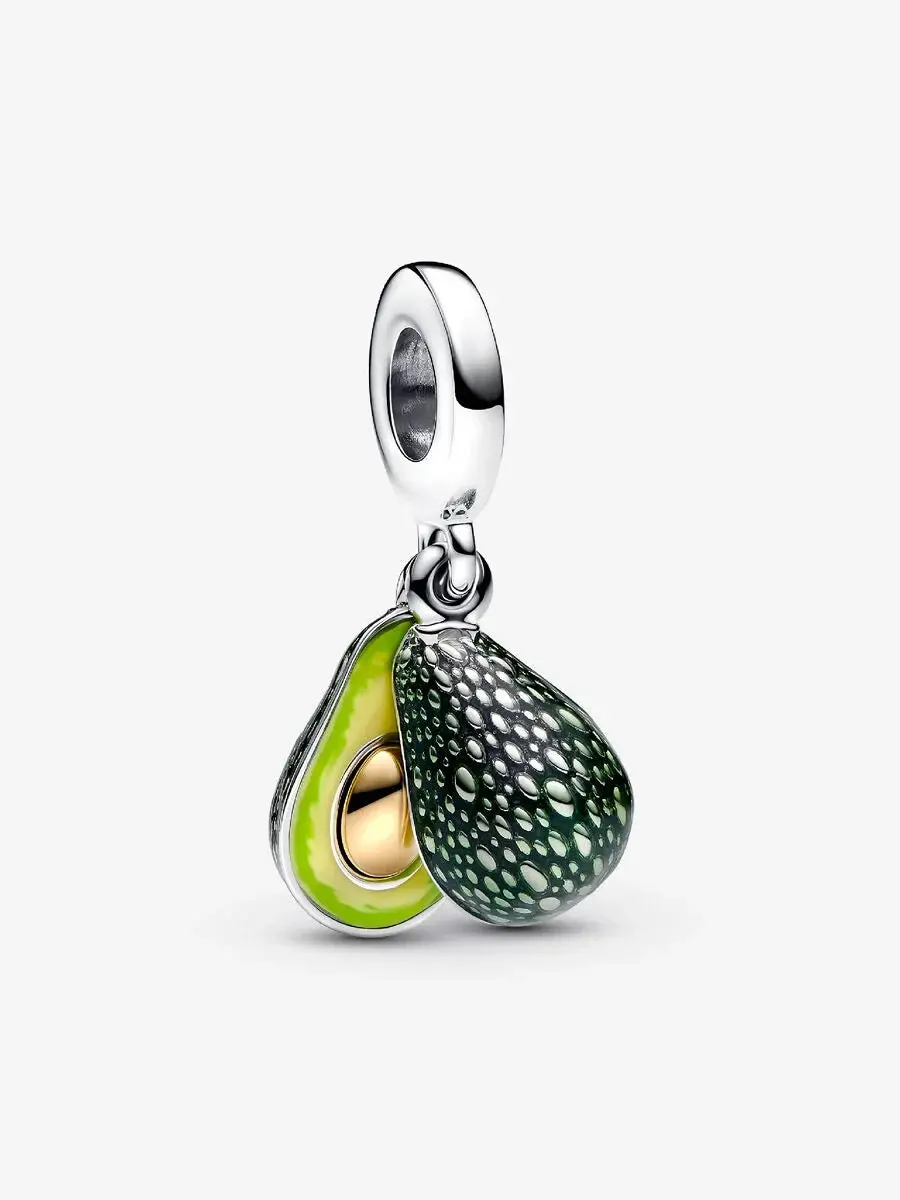 Avocado Charm for Bracelet | Cute Dangle Charm with Green Enamel | Aesthetic Jewelry Gift for Women