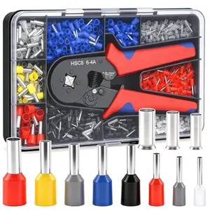 Ferrule Crimping Tool Kit with 1200pcs, AWG 28-7 Self-adjustable Ratchet Wire Crimping Tool,Insulated VE Tubular Crimp Terminals for Home Accessories