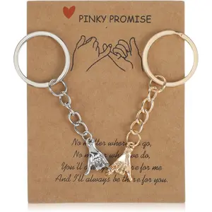 Ouligay Matching Couple Keychain Gift for Boyfriend Girlfriend Him Her Pinky Promise Best Friend Birthday Gift for Women