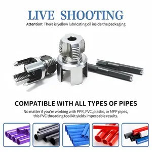 3-in-1 Internal & External Pipe Threader Set 1/2 3/4 1 Heavy Duty Pipe Tap Tool Kit with Storage Case for Plumbing Repair Installation