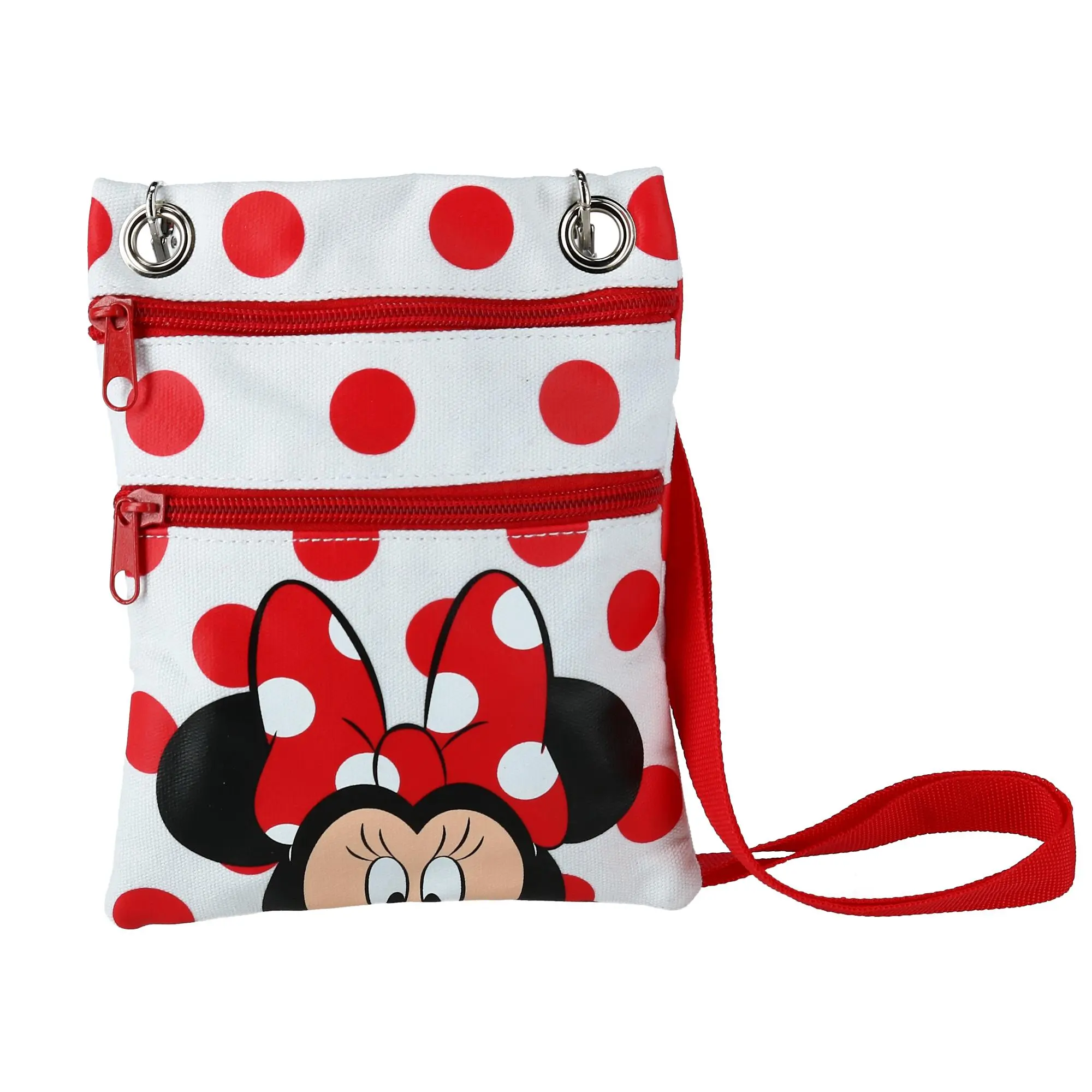 Jerry Leigh Disney Minnie Mouse Polka Dot Passport Crossbody Bag, Crossbody Handbags