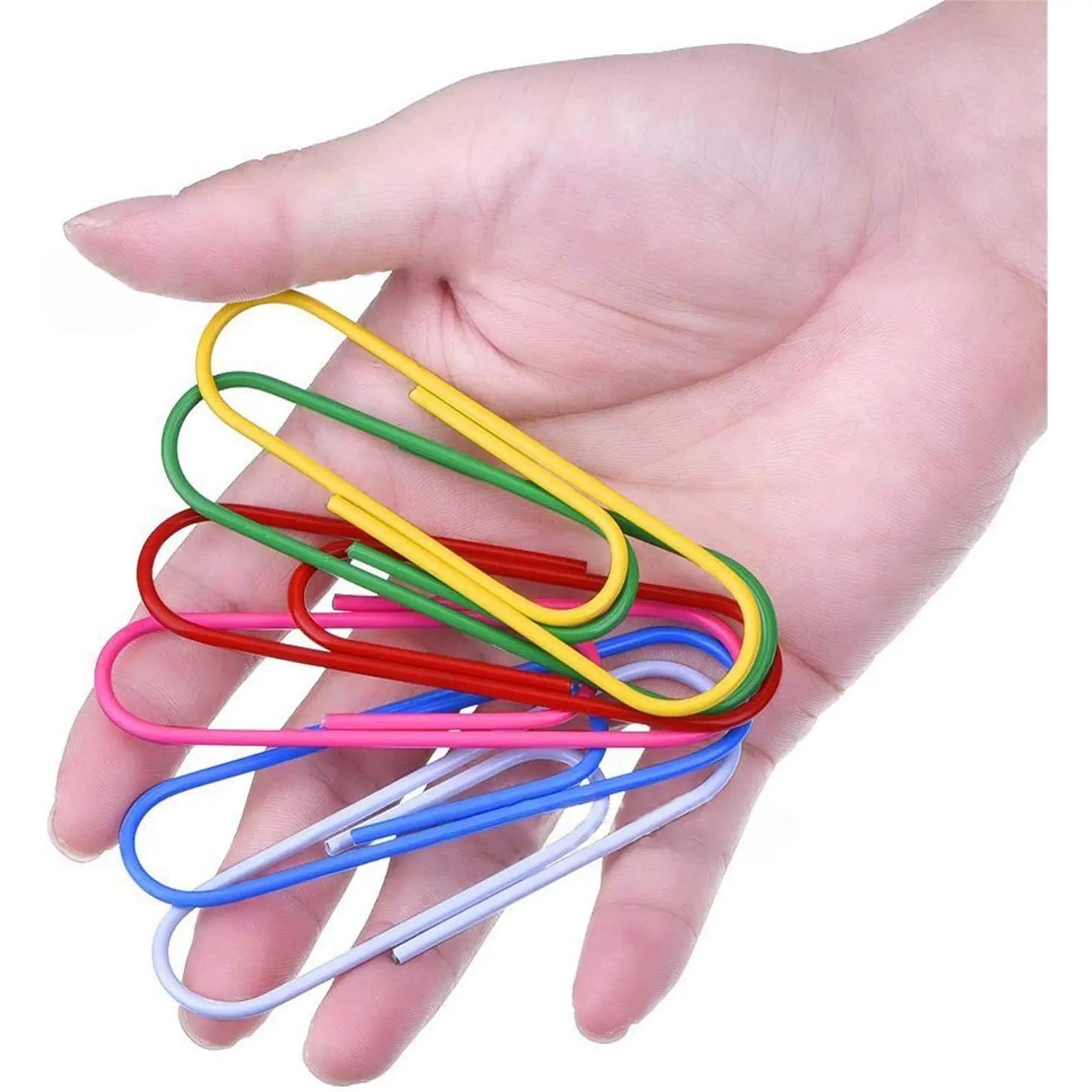Jumbo Sizes Metal Vinyl Paper Clips - 40-Pack, 4in (100mm) Multi-Colors Coated Assortment with Smooth Finish for Office Users Document Organizing