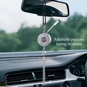 Islamic Car Pendant Arabic Peace Blessing Quran Verse 51-52 Drip Glue Zinc Alloy Car Air Freshener Charm Adjustable Diffuser Gift Box Hanging Car Diffuser Car Fragrance Car Aroma Diffuser