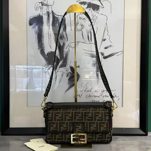 Pre-owned FENDI canvas Crossbody Bags Brown Zucca Print Crossbody Bag