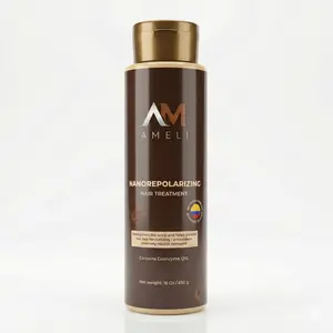 AM AMELI Nanorepolarizing Hair Treatment with Keratin & Coenzyme Q10 for Deep Repair, Shine, and Scalp Treatment, 16.9 fl oz