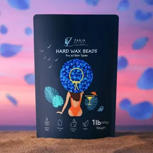Zakia Beauty 1 LB Chamomile Sea Blue Wax Beads for Bikini & Brazilian Area All Skin types Care  Pack Smooth Aroma Hair Removal Solution, Luxury quality, Oil infused