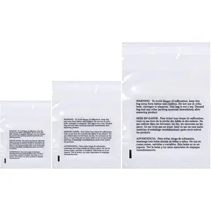 Poly Bags with Suffocation Warning 9x12", 11x14", 14x20" - Large Combo Pack of 300 (100 Each Size) - Clear, Self-Sealing, Resealable